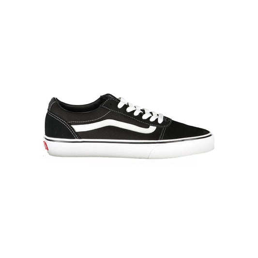 Vans black polyester sneaker with laces, contrast details, and logo. Ideal sports footwear for style and comfort.