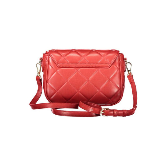 Valentino Bags red polyethylene handbag with adjustable strap and quilted design for fashion-forward women.