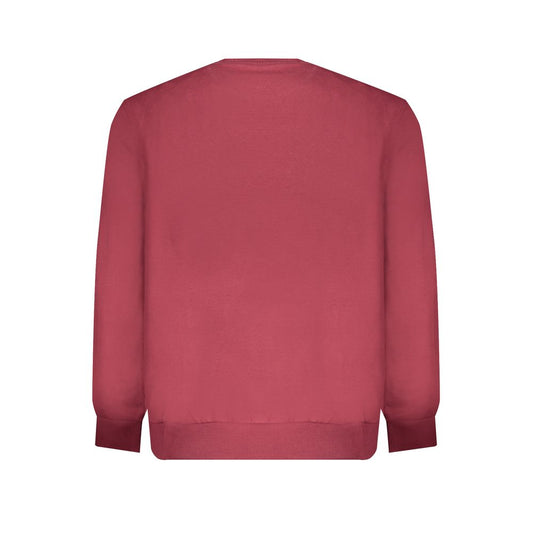 Harmont & Blaine red cotton sweater, long sleeve, crew neck, with embroidery and logo.