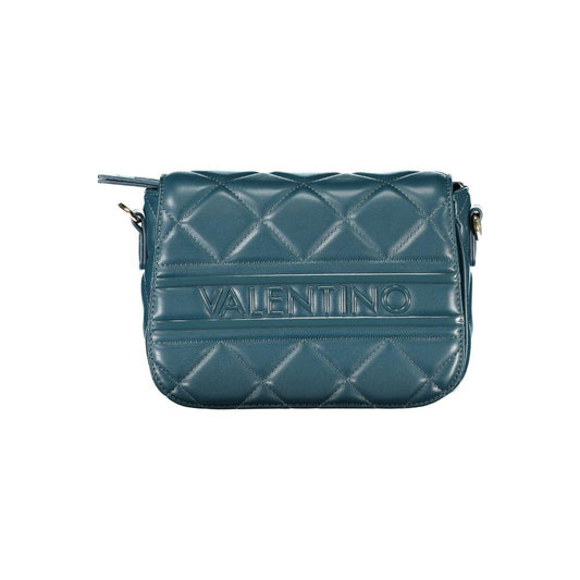 Valentino Bags green polyethylene women handbag with quilted design, logo detail, and removable shoulder strap.