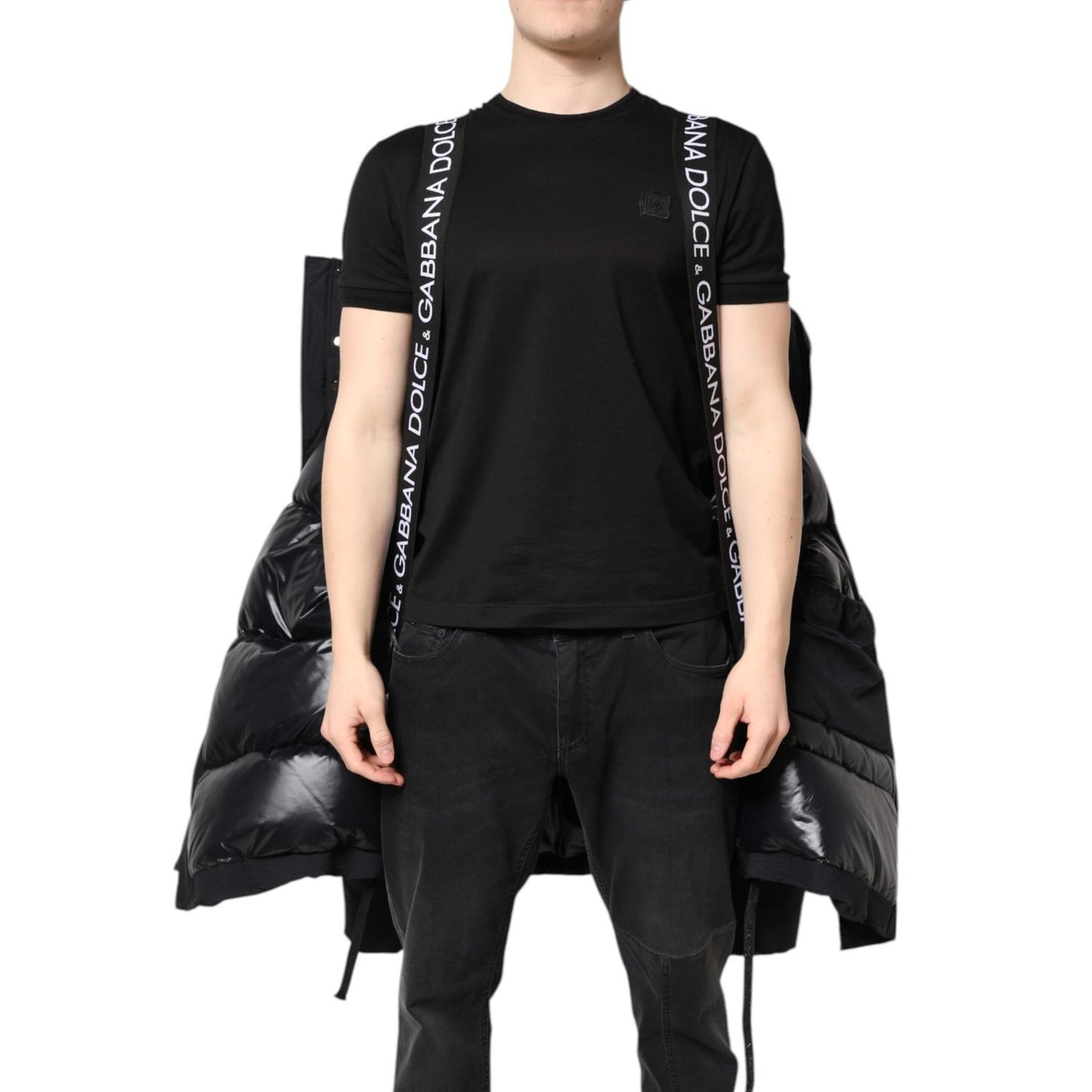 Dolce & Gabbana Black Nylon Full Zip Hooded Parka Jacket