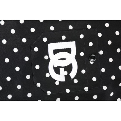 Dolce & Gabbana Black Polka Dot Short Sleeves Casual Shirt