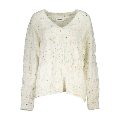 Desigual White Polyester Sweater