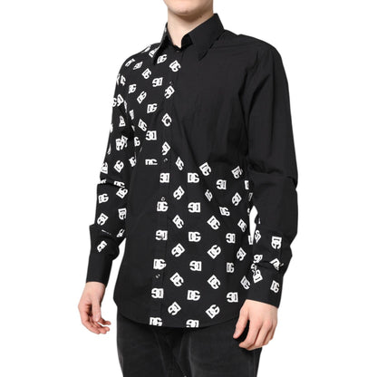 Dolce & Gabbana Black DG Logo Cotton MARTINI Dress Shirt