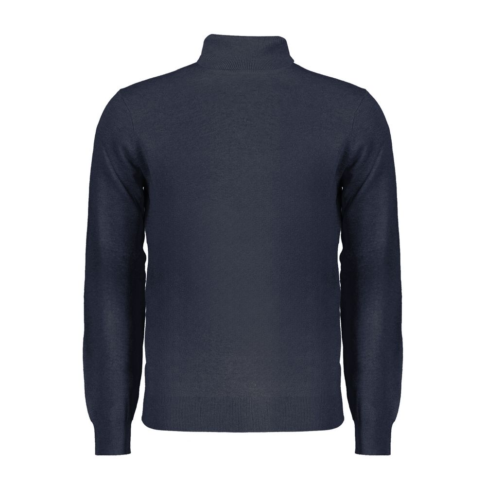 Norway 1963 Blue Polyamide Men Sweater, back view, highlighting luxury craftsmanship and elegant turtleneck design for sophisticated style.