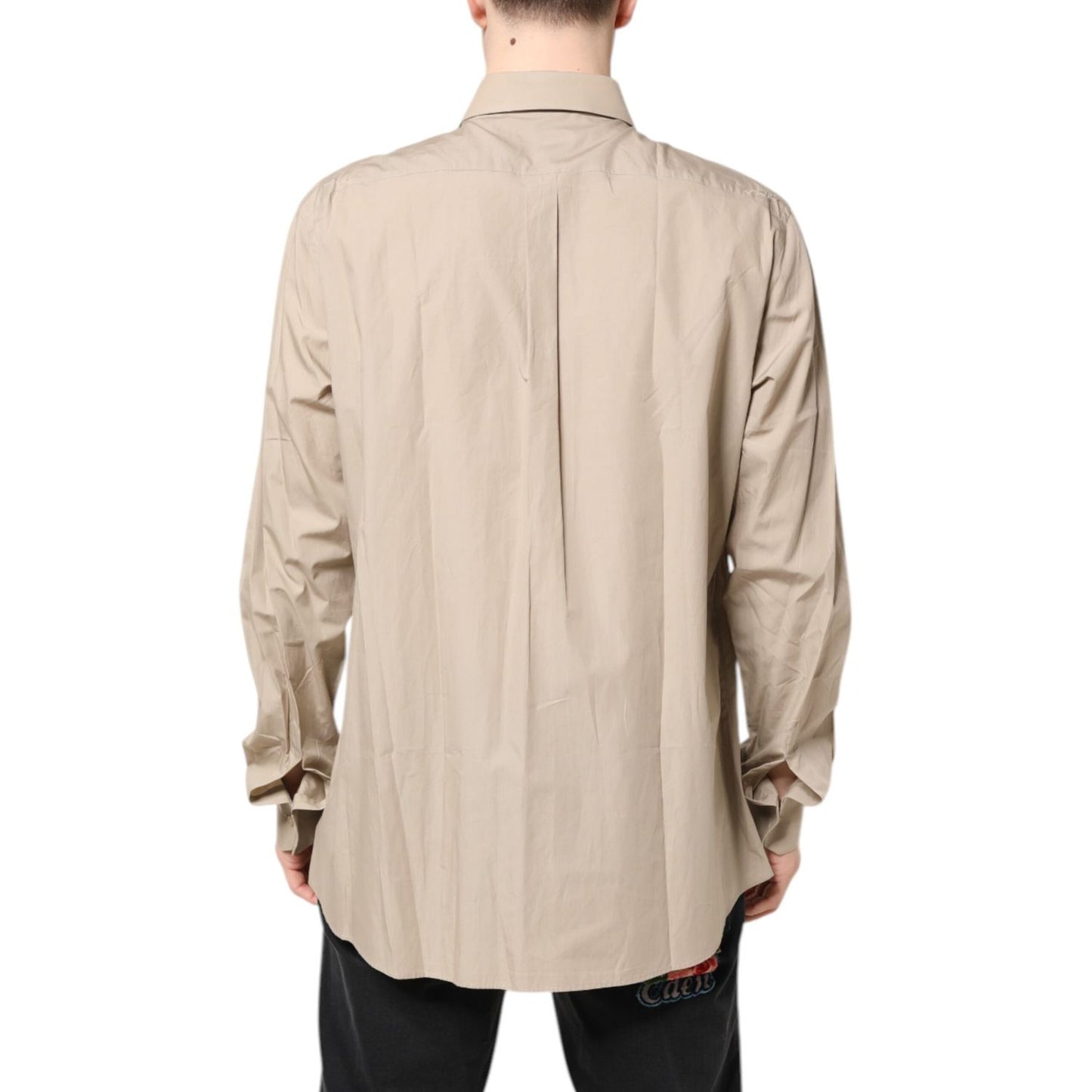 Dolce & Gabbana Beige Pin Up Print MARTINI Men Casual Shirt