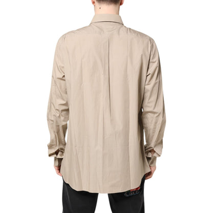 Dolce & Gabbana Beige Pin Up Print MARTINI Men Casual Shirt