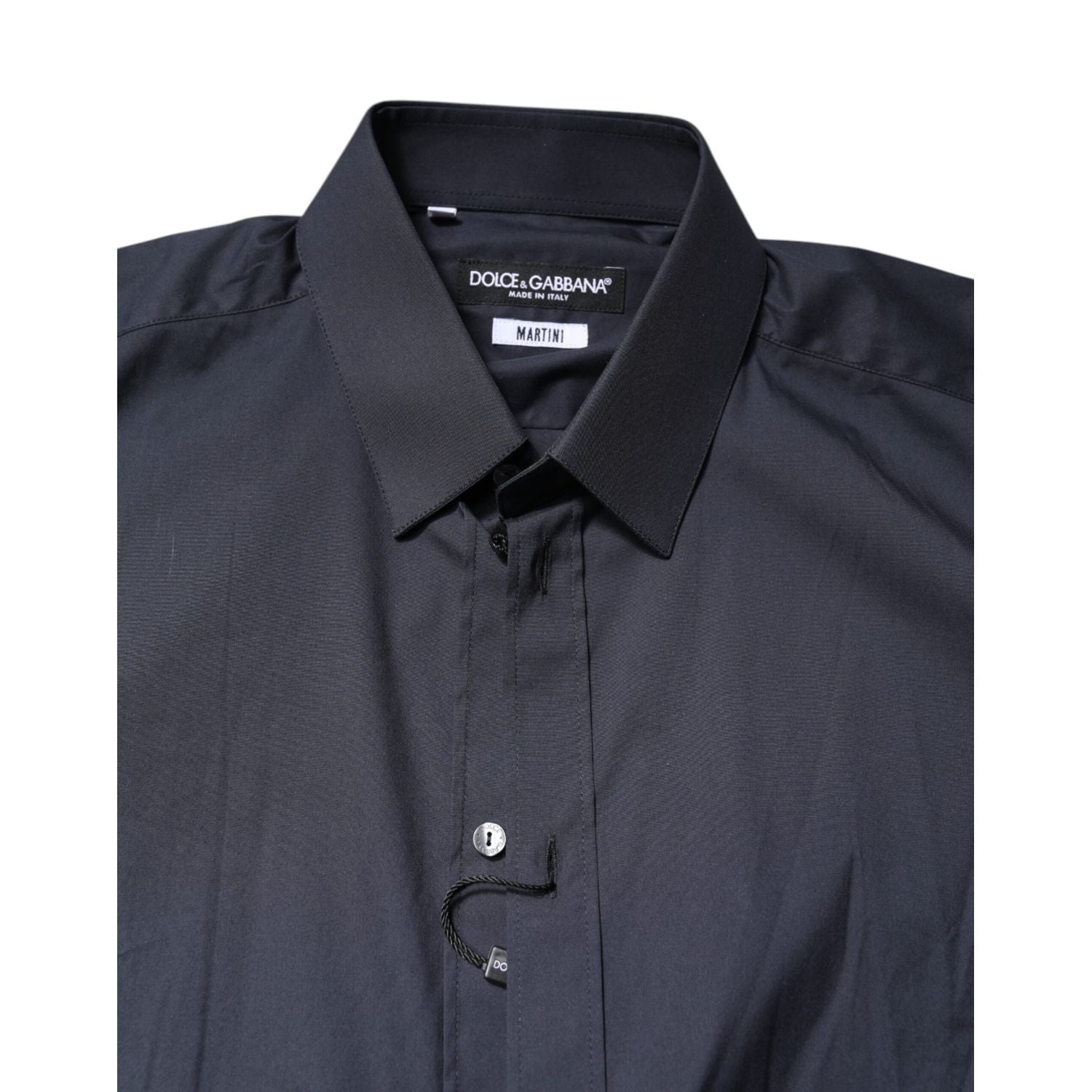 Dolce & Gabbana Dark Blue MARTINI Cotton Dress Formal Shirt