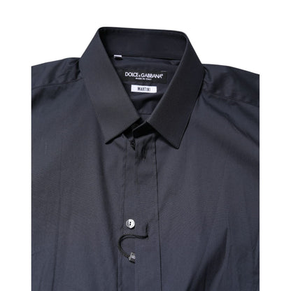 Dolce & Gabbana Dark Blue MARTINI Cotton Dress Formal Shirt