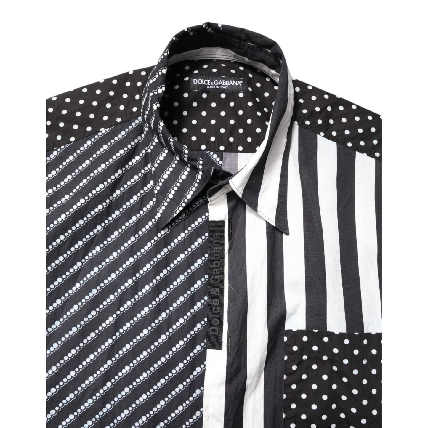 Dolce & Gabbana Black White Stripe Button Down Casual Shirt