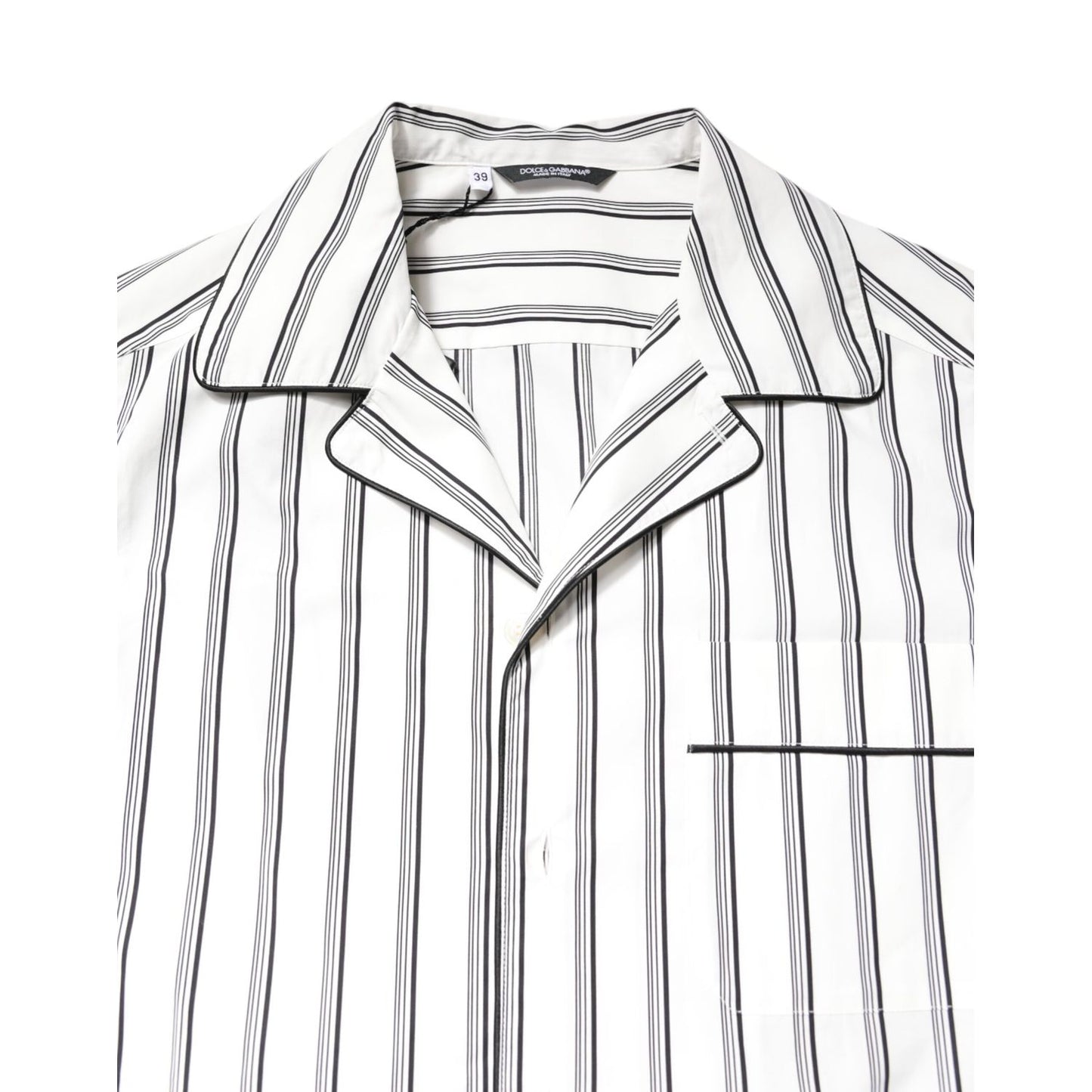 Dolce & Gabbana White Stripes Lounge Pajama Sleepwear Shirt