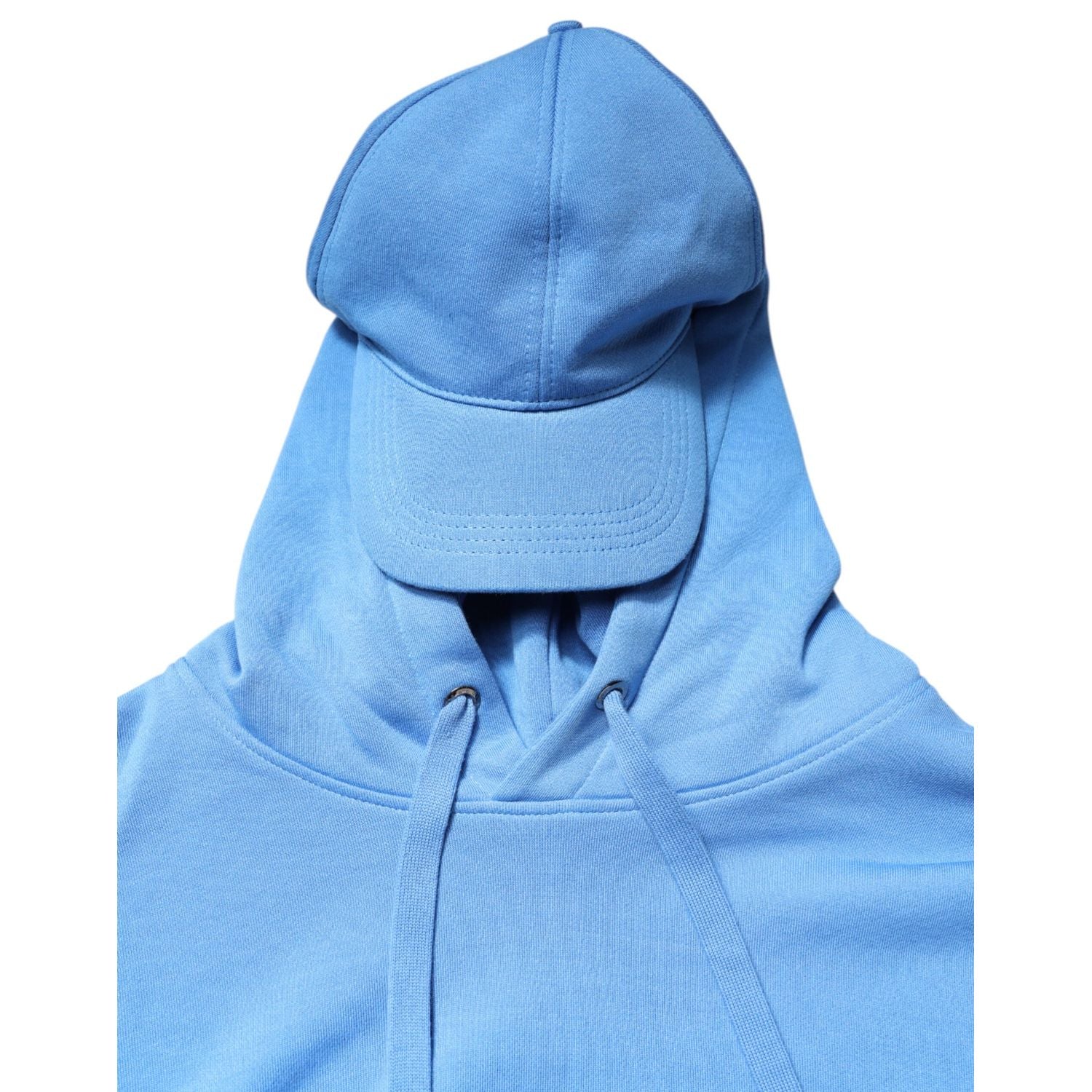 Dolce & Gabbana Blue Cotton Hooded Men Sportswear Vest Sweater