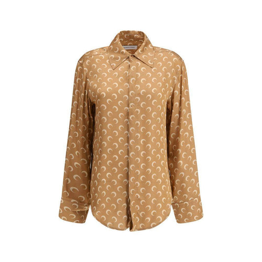 Marine Serre Satin Moon Shirt MA-USI024BCWOV0059BG70-M