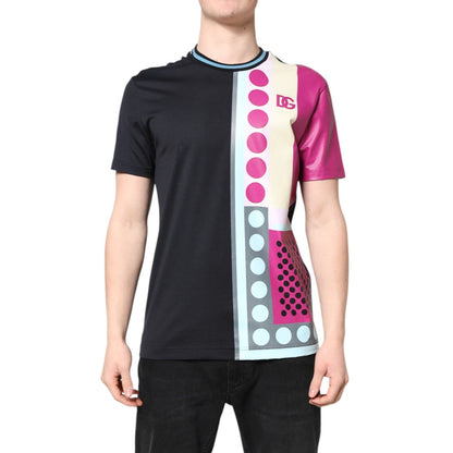 Dolce & Gabbana Multicolor Printed Logo Short Sleeve T-shirt