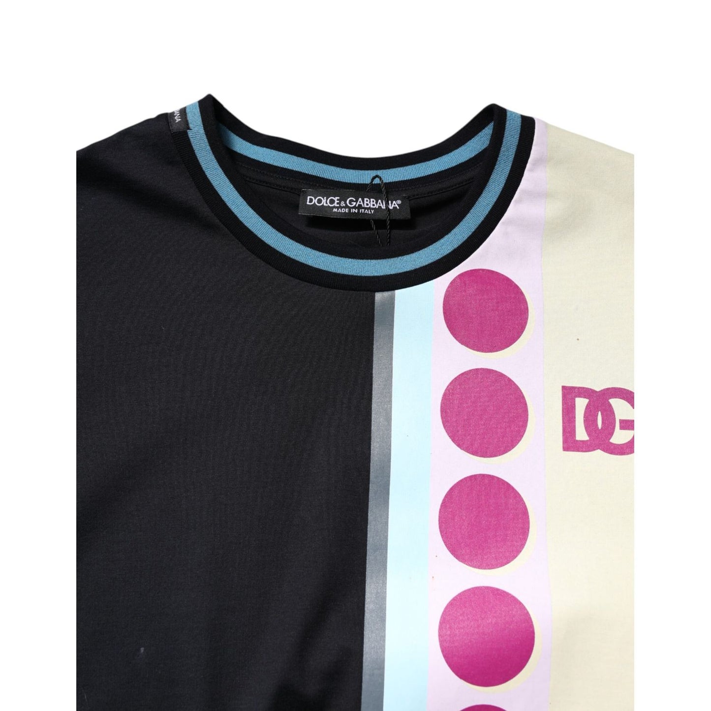 Dolce & Gabbana Multicolor Printed Logo Short Sleeve T-shirt