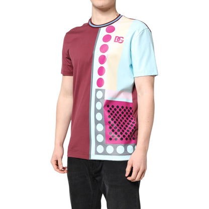 Dolce & Gabbana Multicolor Printed Logo Short Sleeve T-shirt