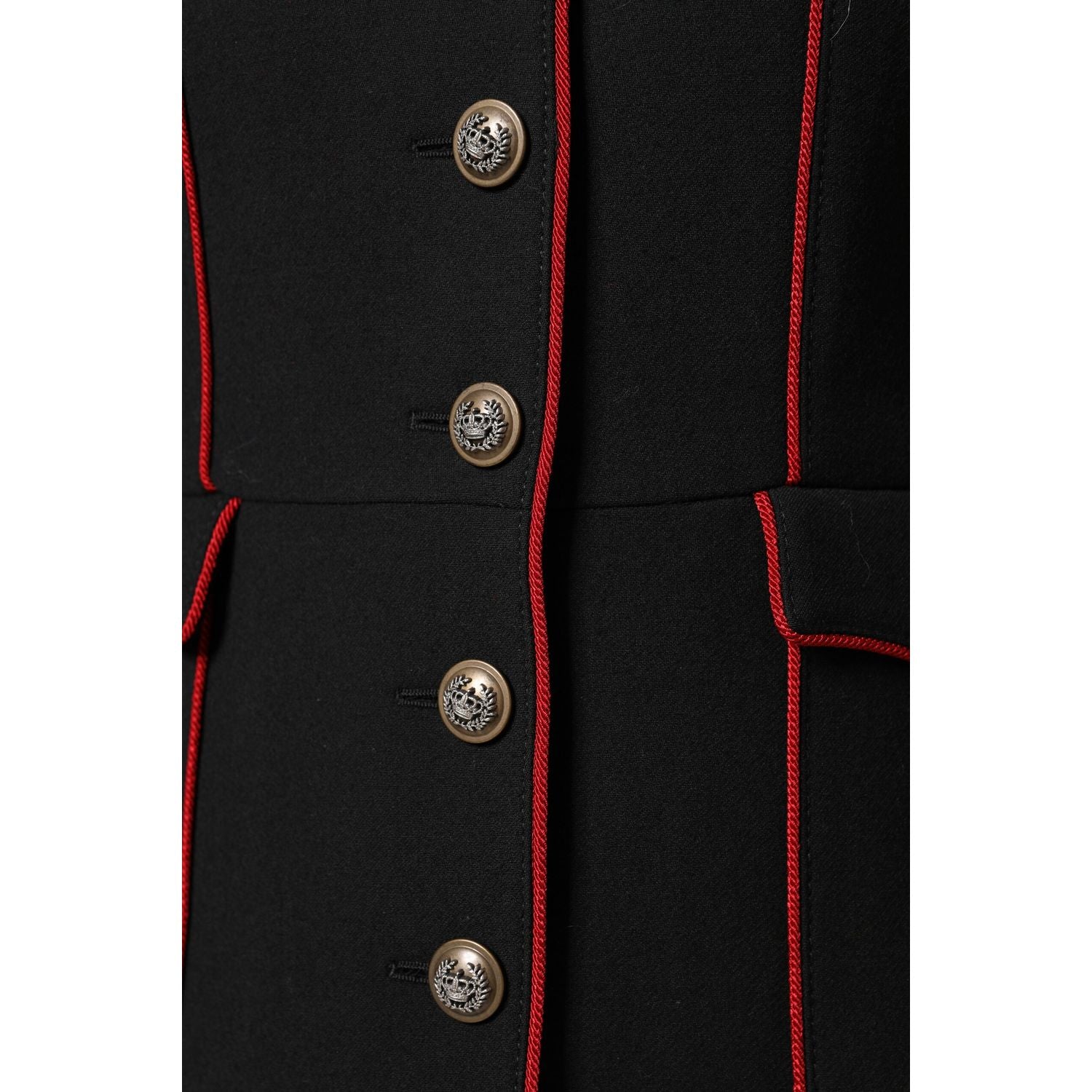 Dolce & Gabbana Black Wool Single Breasted Trench Coat Jacket