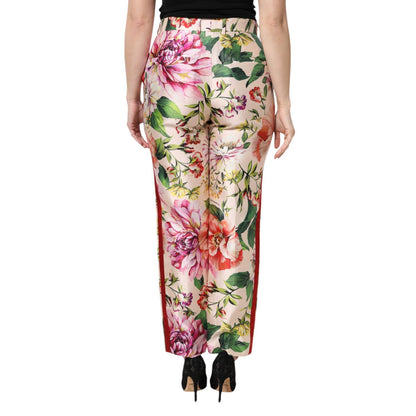 Dolce & Gabbana Multicolor Floral High Waist Straight Pants