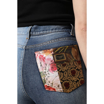 Dolce & Gabbana Multicolor Patchwork High Waist Denim Jeans