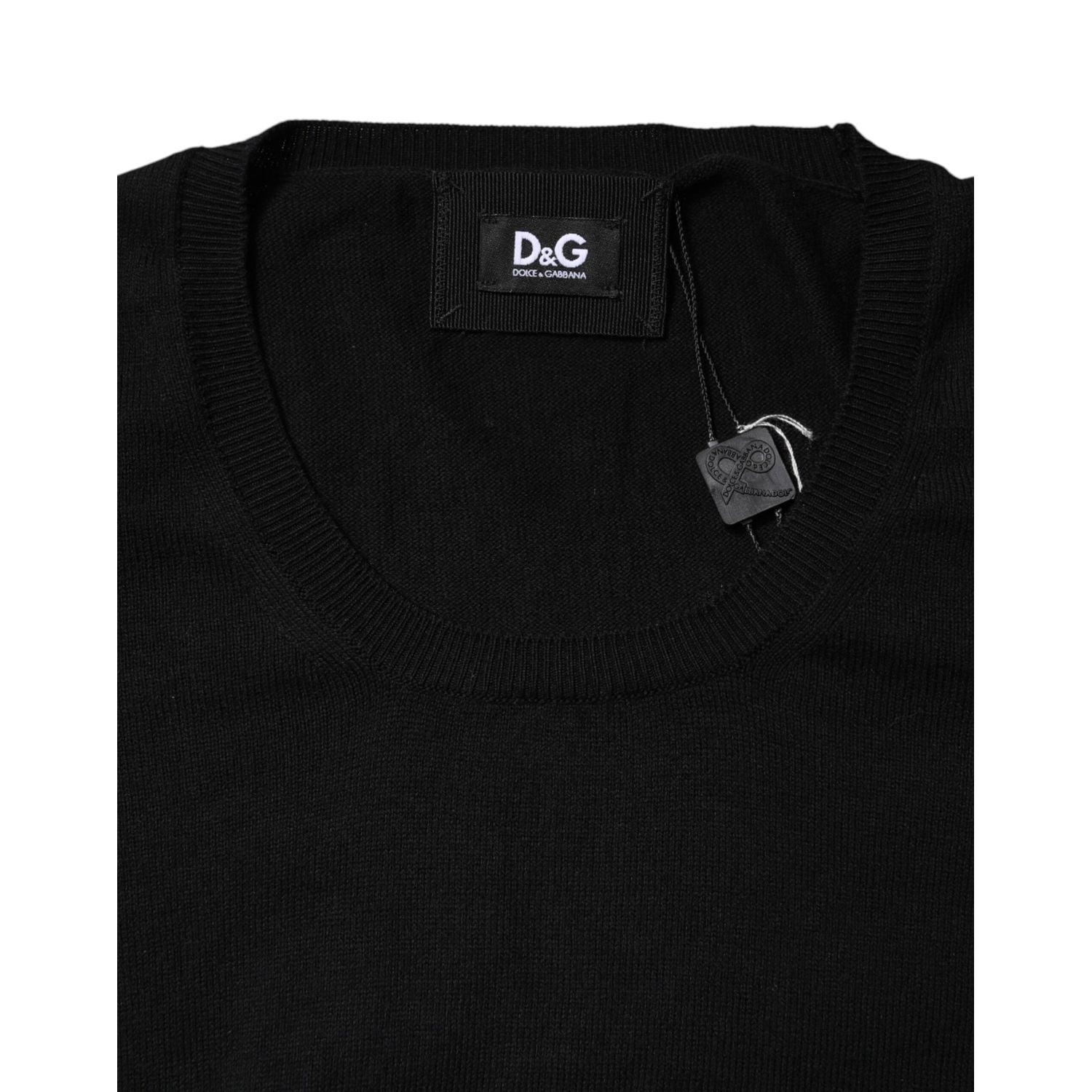 Dolce & Gabbana Black Cotton Round Neck Short Sleeve T-shirt