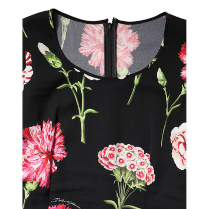 Dolce & Gabbana Black Floral Long Sleeve Women Blouse Top