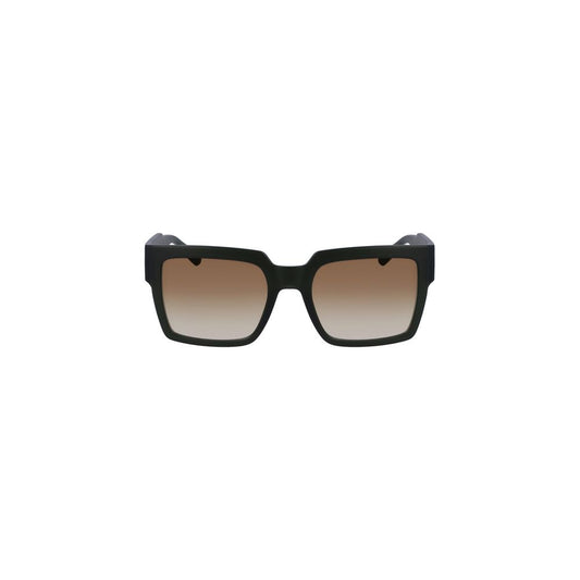 Calvin Klein brown plastic women sunglasses with bold square lenses and yellow tint, stylish and modern for fashion-forward individuals.