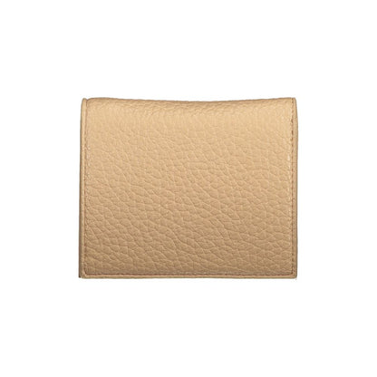 Mario Valentino Beige Polyethylene Wallet with coin purse, card spaces, automatic closure, and logo. Made from recycled material.