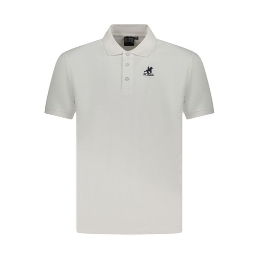 U.S. Grand Polo white cotton men's polo shirt with short sleeves and embroidered logo, ideal for a sophisticated casual look.