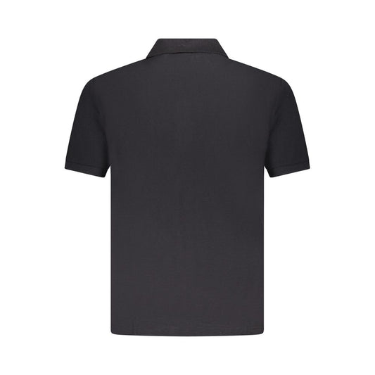 Elegant black cotton polo shirt with short sleeves and classic design, U.S. Grand Polo. Ideal for stylish casual wear.