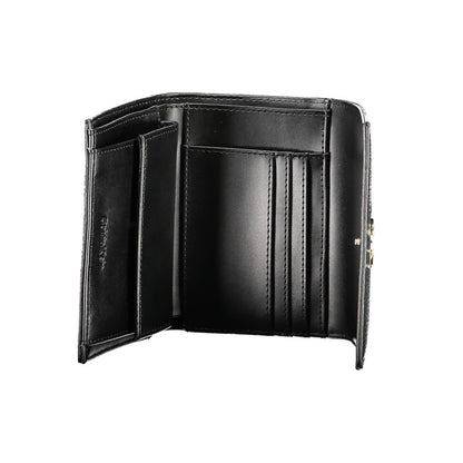 Interior view of Calvin Klein Black Polyethylene Women Wallet showing card compartments and durable design.