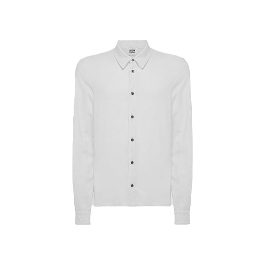 Alpha Studio White Cotton Shirt