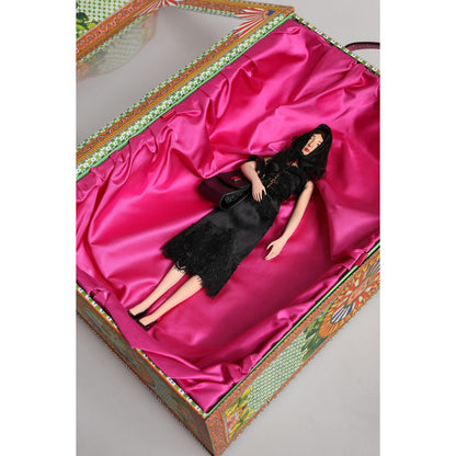 Dolce & Gabbana Black Dress Ceramic Porcelain Fashion Leather Sicily Dolls