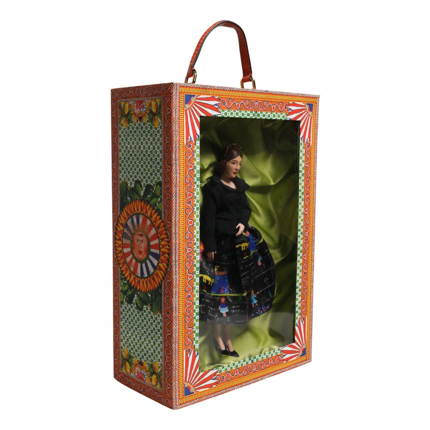 Dolce & Gabbana Black Dress Ceramic Porcelain Fashion Leather Sicily Dolls