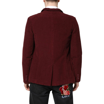 GF Ferre Maroon Corduroy Regular Fit Men Coat Blazer Jacket