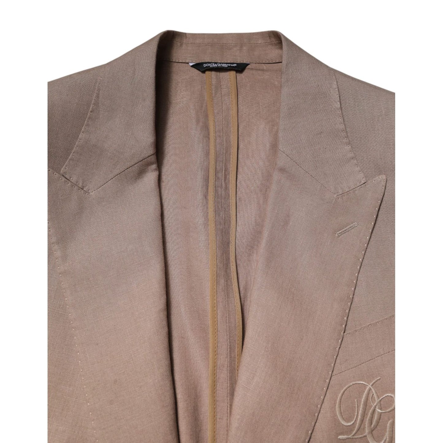 Dolce & Gabbana Beige TAORMINA Single Breasted Coat Blazer