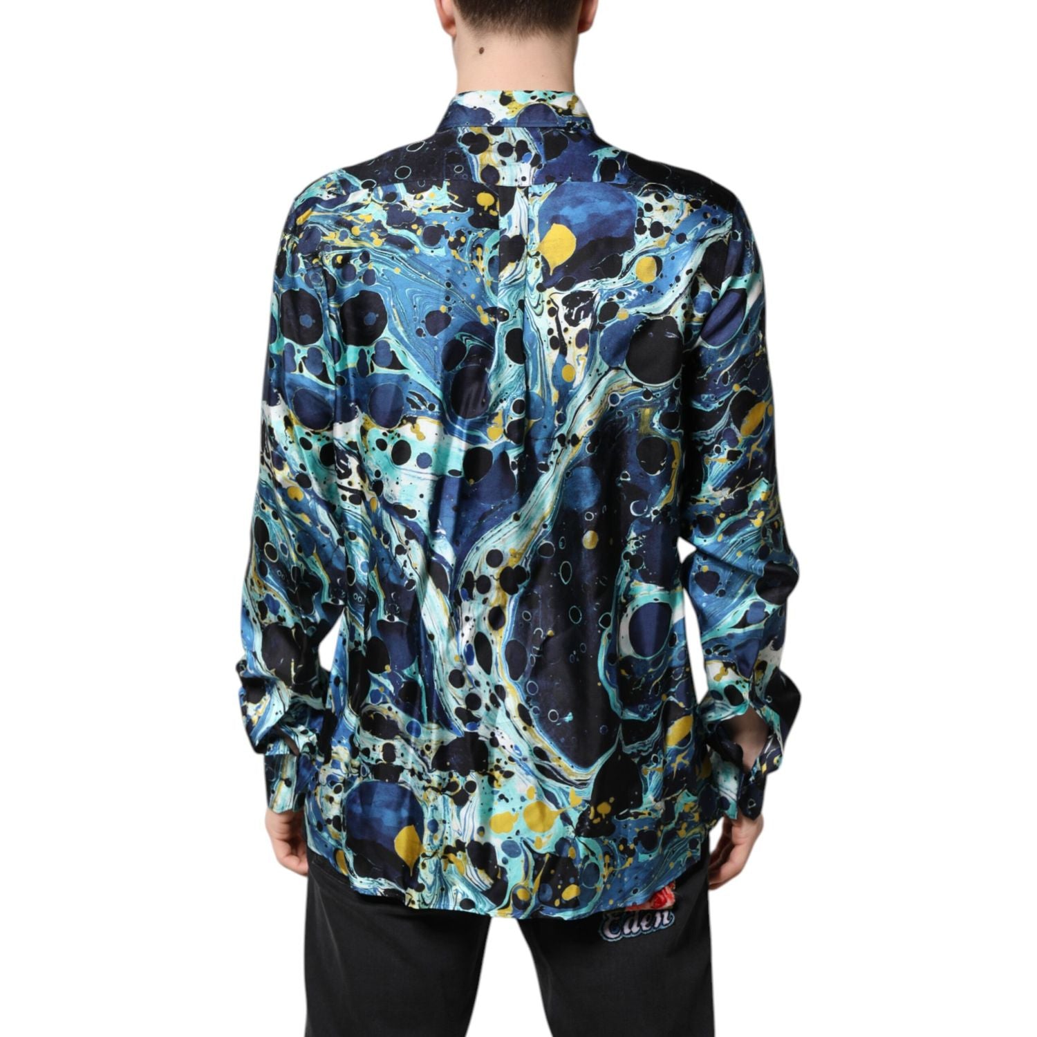 Dolce & Gabbana Multicolor Marble Print MARTINI Dress Shirt
