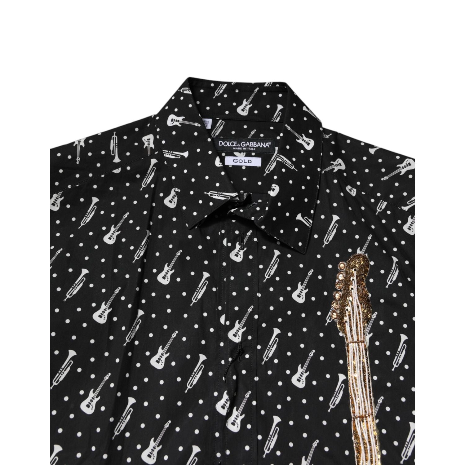 Dolce & Gabbana Black GOLD Instrument Embellished Shirt