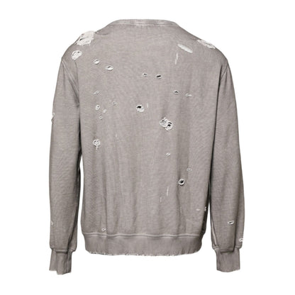 Dolce & Gabbana Gray Logo Print Crew Neck Pullover Sweater