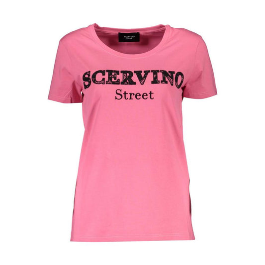 Scervino Street Pink Cotton Women T-Shirt