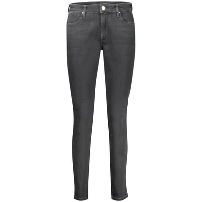 Guess Jeans Black Cotton Women Jeans, sleek skinny fit, 5-pocket design, sustainable cotton denim, iconic brand for fashion-conscious women.