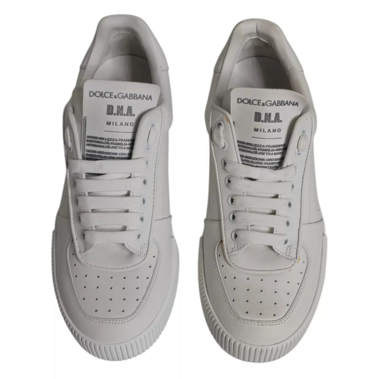 Dolce & Gabbana White Miami Leather Low Top Sneakers Shoes