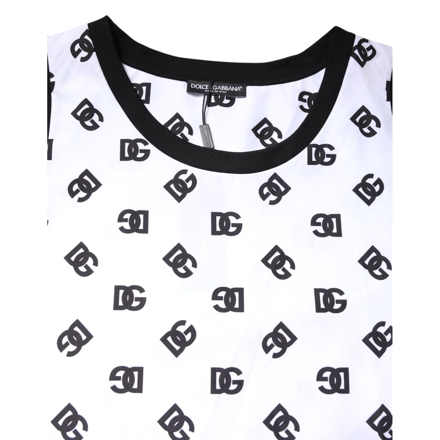 Dolce & Gabbana White Polyester Sleeveless DG Logo T-shirt