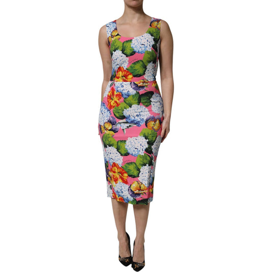 Dolce & Gabbana Multicolor Floral Sleeveless Sheath Dress