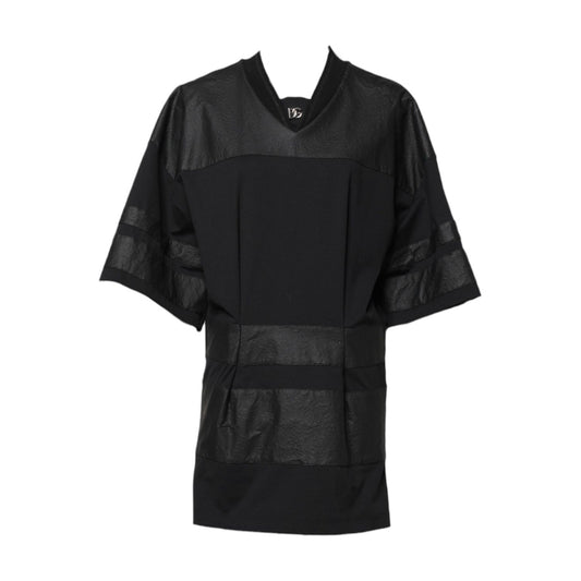 Dolce & Gabbana Black Cotton Short Sleeves V-neck T-shirt