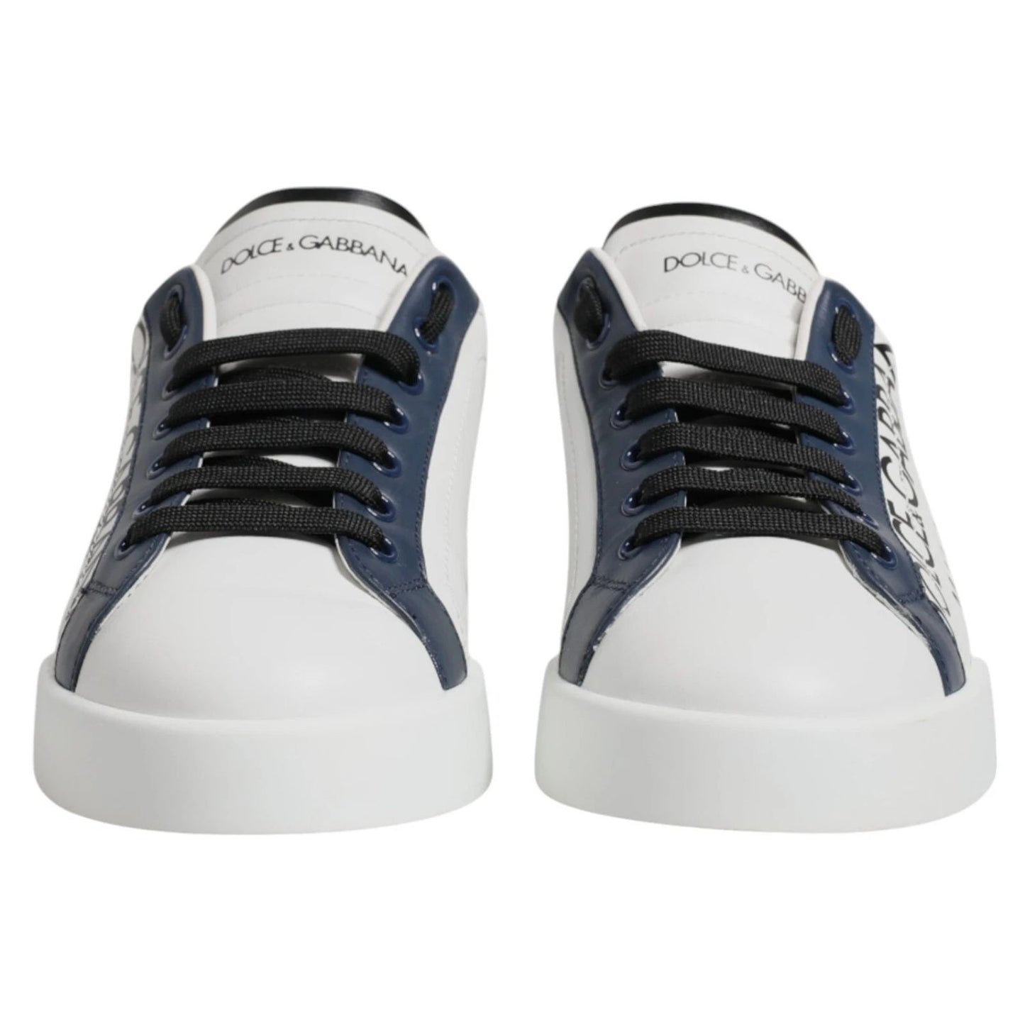 Dolce & Gabbana White Blue Crown Low Top Men Sneakers Shoes