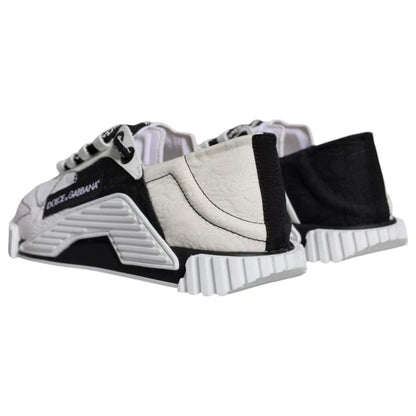 Dolce & Gabbana White Black Low Top NS1 Sneakers Shoes