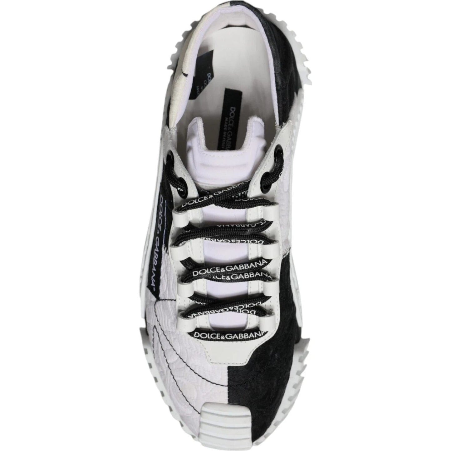 Dolce & Gabbana White Black Low Top NS1 Sneakers Shoes