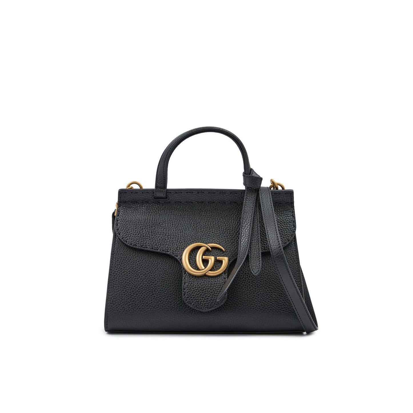 Gucci Black Leather GG Marmont Handbag