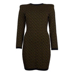 Balmain Brown Wool Dress BA-15390-IT42|M