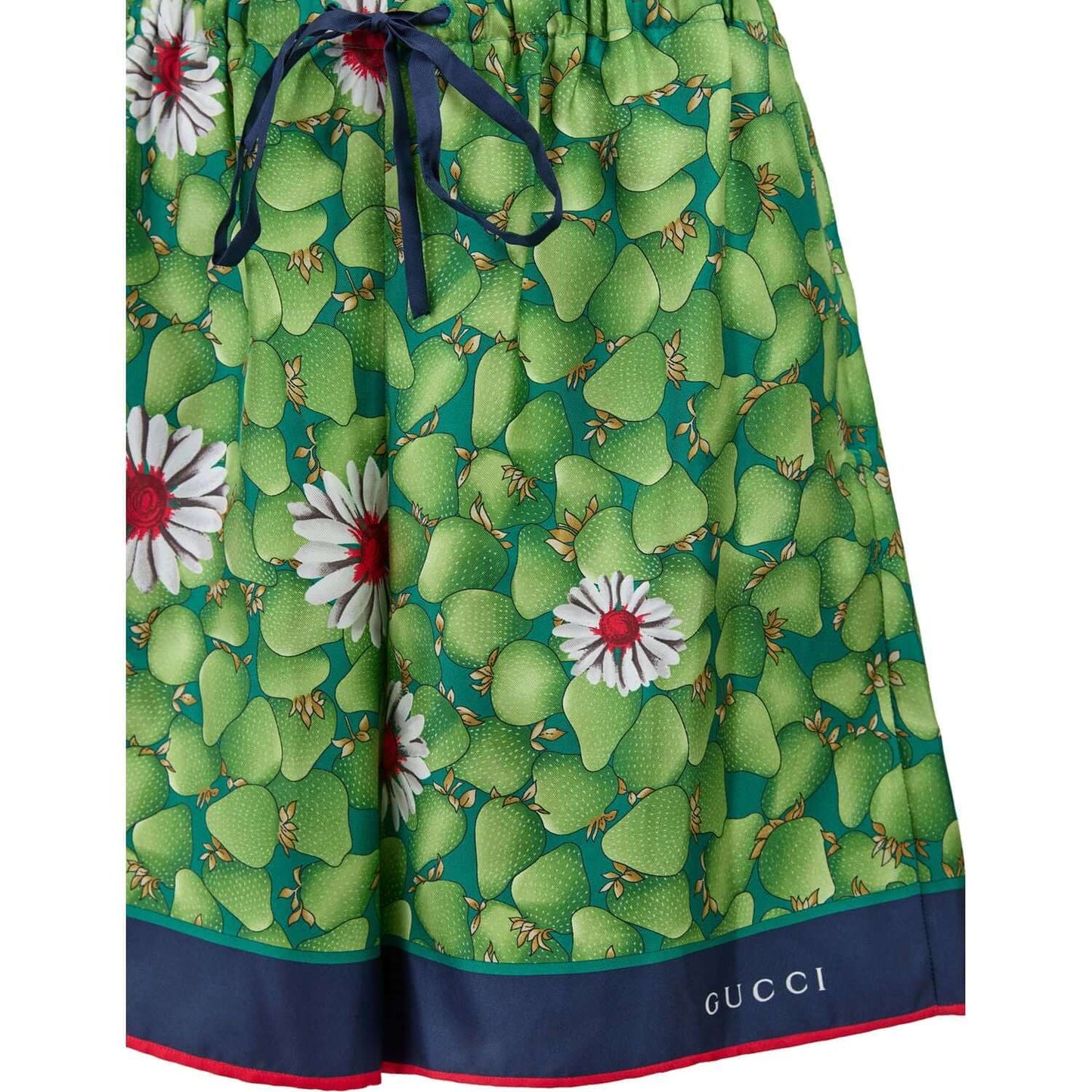 Gucci Green Flower Printed Silk Shorts 744904ZAODT3010_40